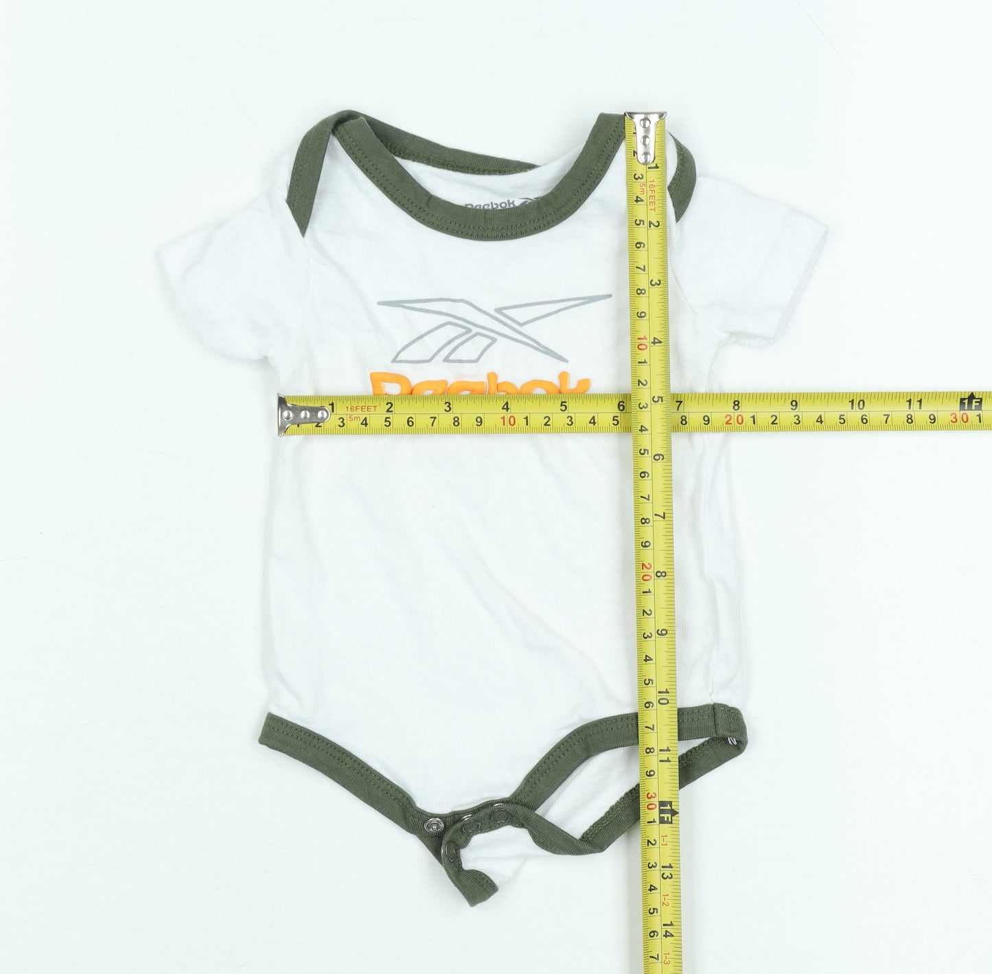 Reebok Unisex Baby White 0-3 Months Babygrow with Logo Design