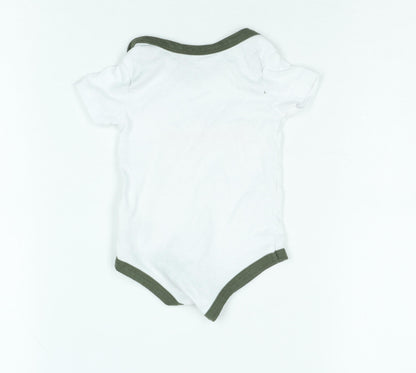 Reebok Unisex Baby White 0-3 Months Babygrow with Logo Design