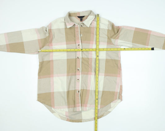 Womens UK Size 12 New Look Beige Basic Button-Up