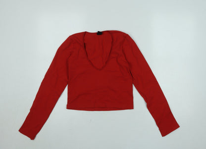 Womens UK Size L Urban Outfitters Red Cropped T-Shirt