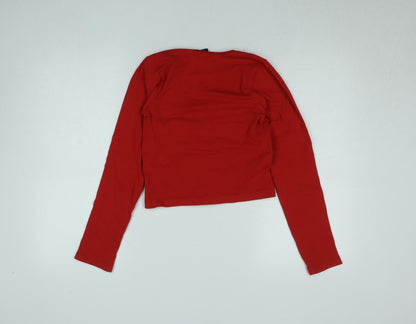 Womens UK Size L Urban Outfitters Red Cropped T-Shirt