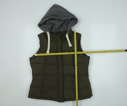 George Women's Green Hooded Puffer Waistcoat Size 16
