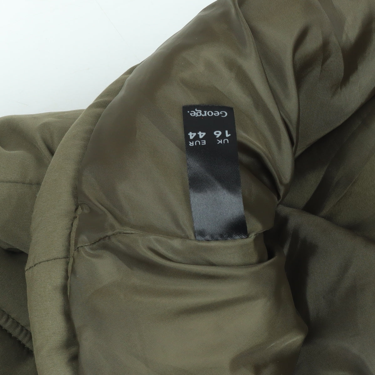 George Women's Green Hooded Puffer Waistcoat Size 16