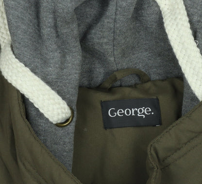 George Women's Green Hooded Puffer Waistcoat Size 16