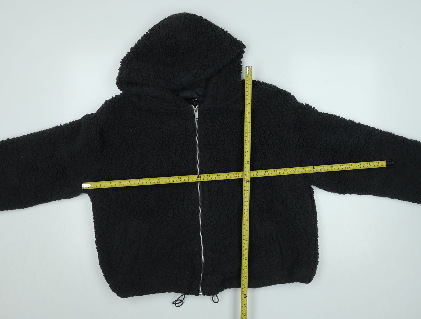 New Look Womens Black L Hooded Fleece Zip Jacket