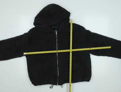 New Look Womens Black L Hooded Fleece Zip Jacket
