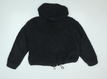 New Look Womens Black L Hooded Fleece Zip Jacket
