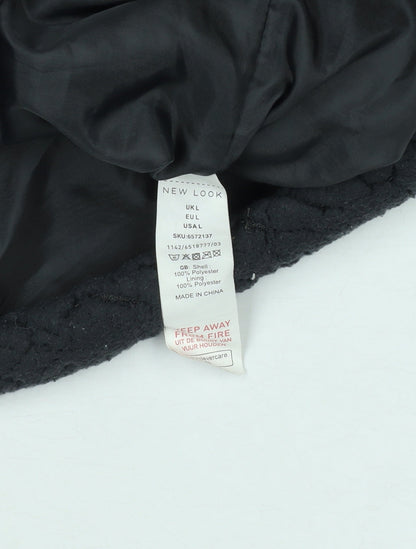 New Look Womens Black L Hooded Fleece Zip Jacket