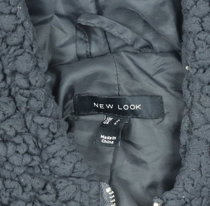 New Look Womens Black L Hooded Fleece Zip Jacket