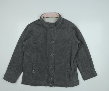 Damart Women Grey Fleece Button Jacket Size M Winter Coat