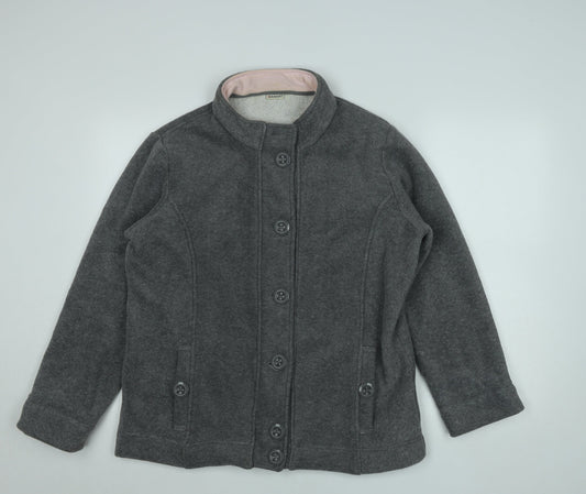Damart Women Grey Fleece Button Jacket Size M Winter Coat