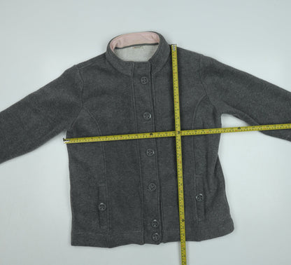 Damart Women Grey Fleece Button Jacket Size M Winter Coat