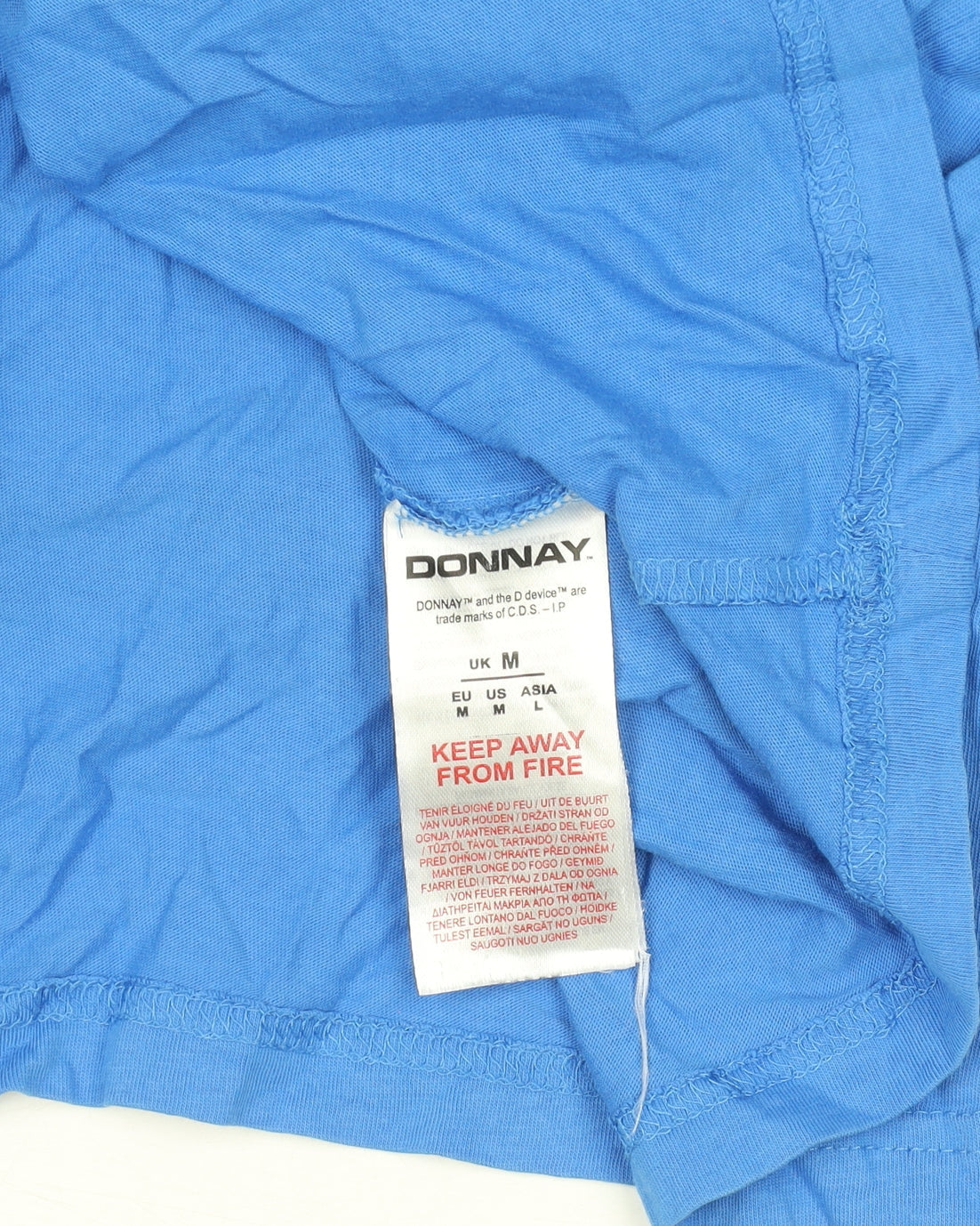 Womens UK Size M Donnay Blue Basic T-Shirt