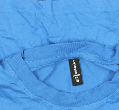 Womens UK Size M Donnay Blue Basic T-Shirt
