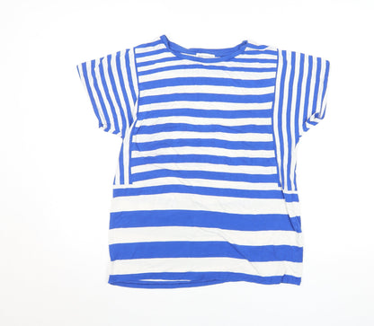 Womens UK Size 10 Warehouse Blue Basic T-Shirt
