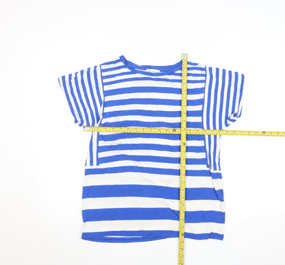 Womens UK Size 10 Warehouse Blue Basic T-Shirt