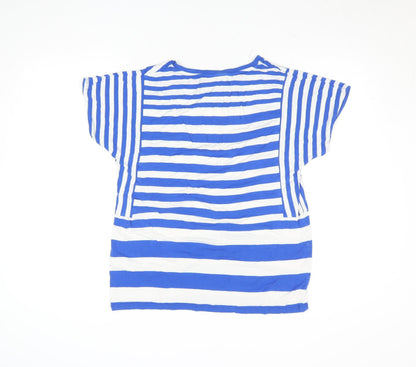 Womens UK Size 10 Warehouse Blue Basic T-Shirt