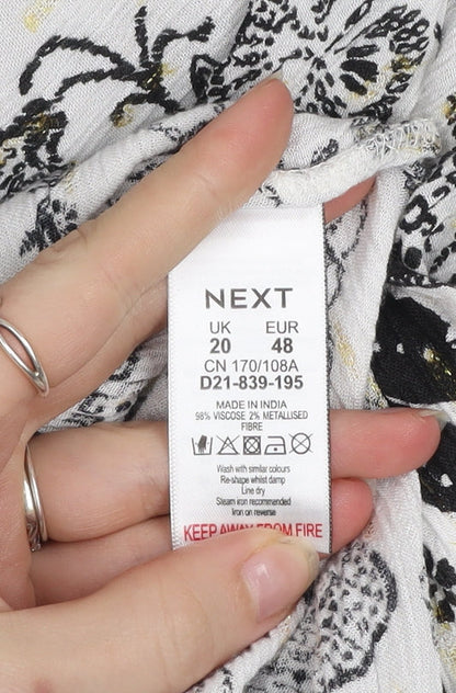 Next Women’s Black Floral Strapless Smocked Dress Size 20