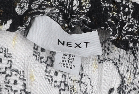 Next Women’s Black Floral Strapless Smocked Dress Size 20