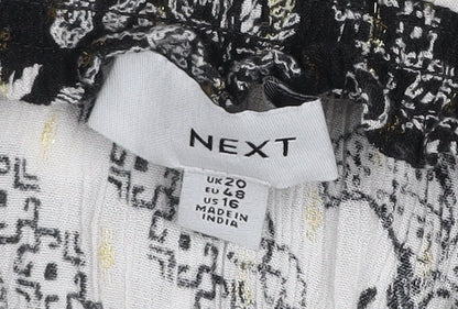 Next Women’s Black Floral Strapless Smocked Dress Size 20