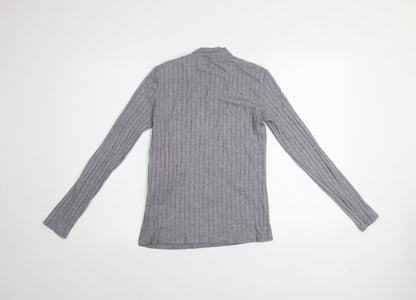 Womens UK Size 10 Mango Grey Basic T-Shirt