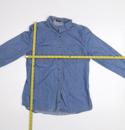Ink Denim Collection Men's Blue Long Sleeve Button-Up Shirt Size 42