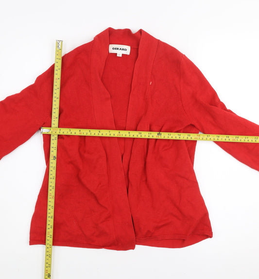 Gerard Women’s Red Knit Open Cardigan L Lightweight Viscose Blend