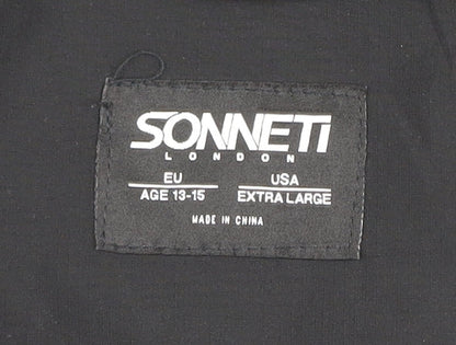 Boys UK Size 13-14 Years Sonneti Black Windbreaker Coat