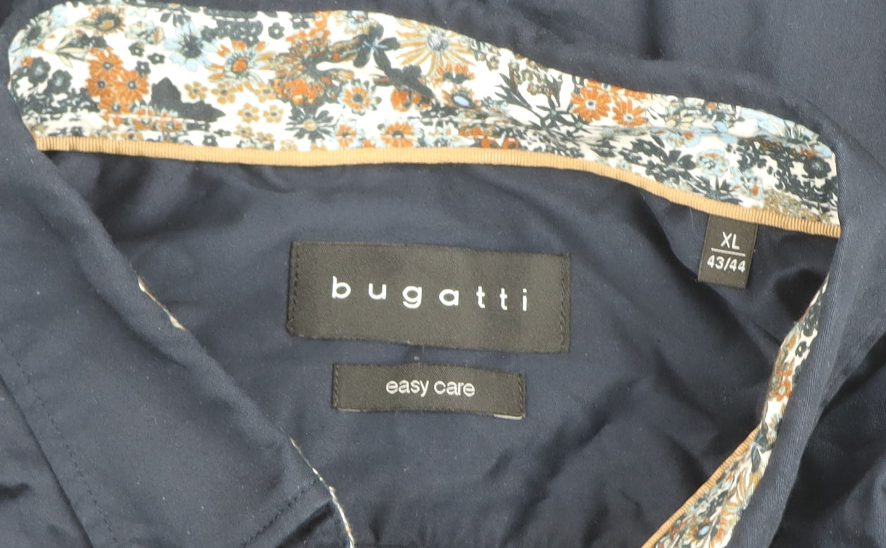 Mens UK Collar Size XL Bugatti Smart Blue  Dress Shirt