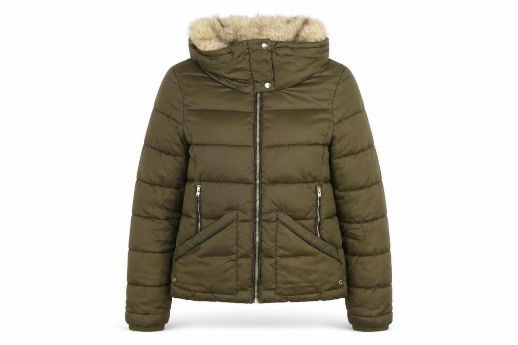Womens UK Size 8 Zara Green Puffer Jacket
