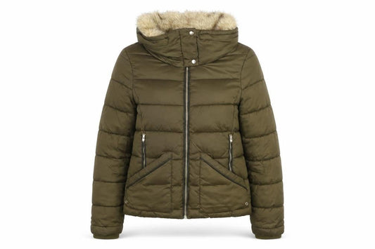Womens UK Size 8 Zara Green Puffer Jacket