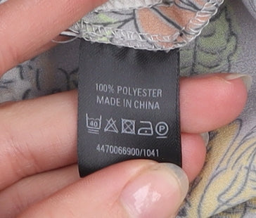 Oasis Women's Grey Floral A-Line Knee Length Dress Size 12