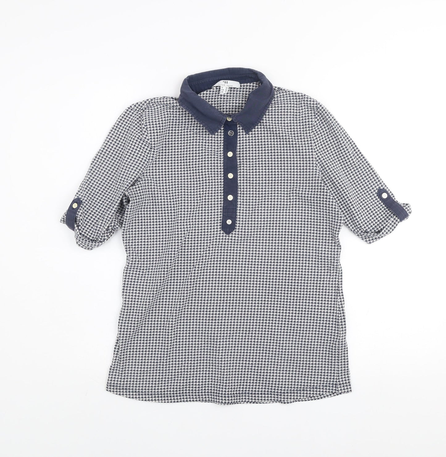 Womens UK Size 12 Peter Hahn Blue Classic Button-Up