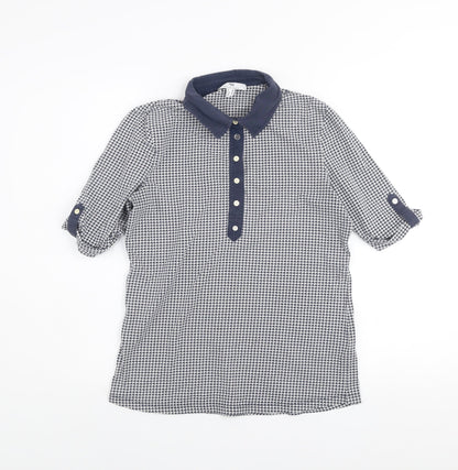 Womens UK Size 12 Peter Hahn Blue Classic Button-Up