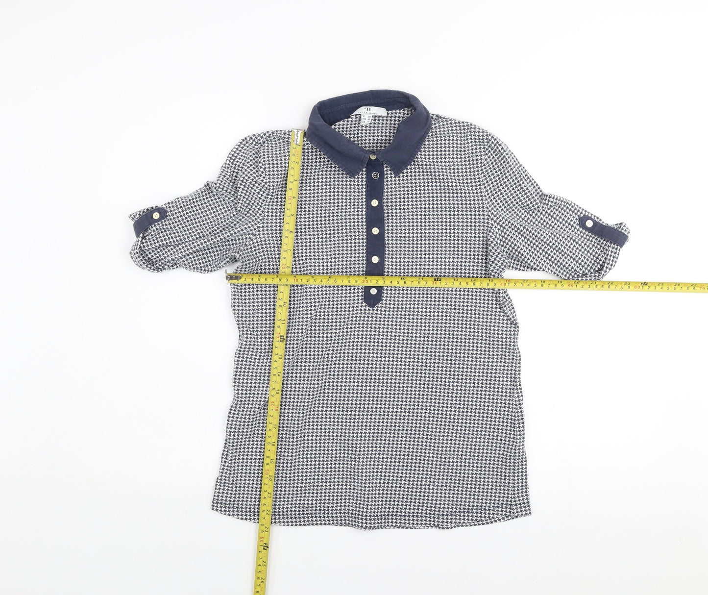 Womens UK Size 12 Peter Hahn Blue Classic Button-Up