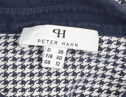 Womens UK Size 12 Peter Hahn Blue Classic Button-Up