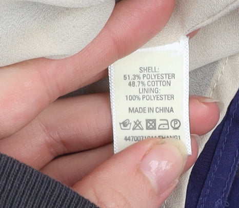 Oasis Women Blue Geometric Shift Dress Size 14 Sleeveless Knee Length