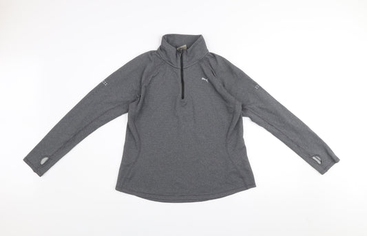 Puma Women's Grey 1/4 Zip Pullover Sweatshirt XL Activewear