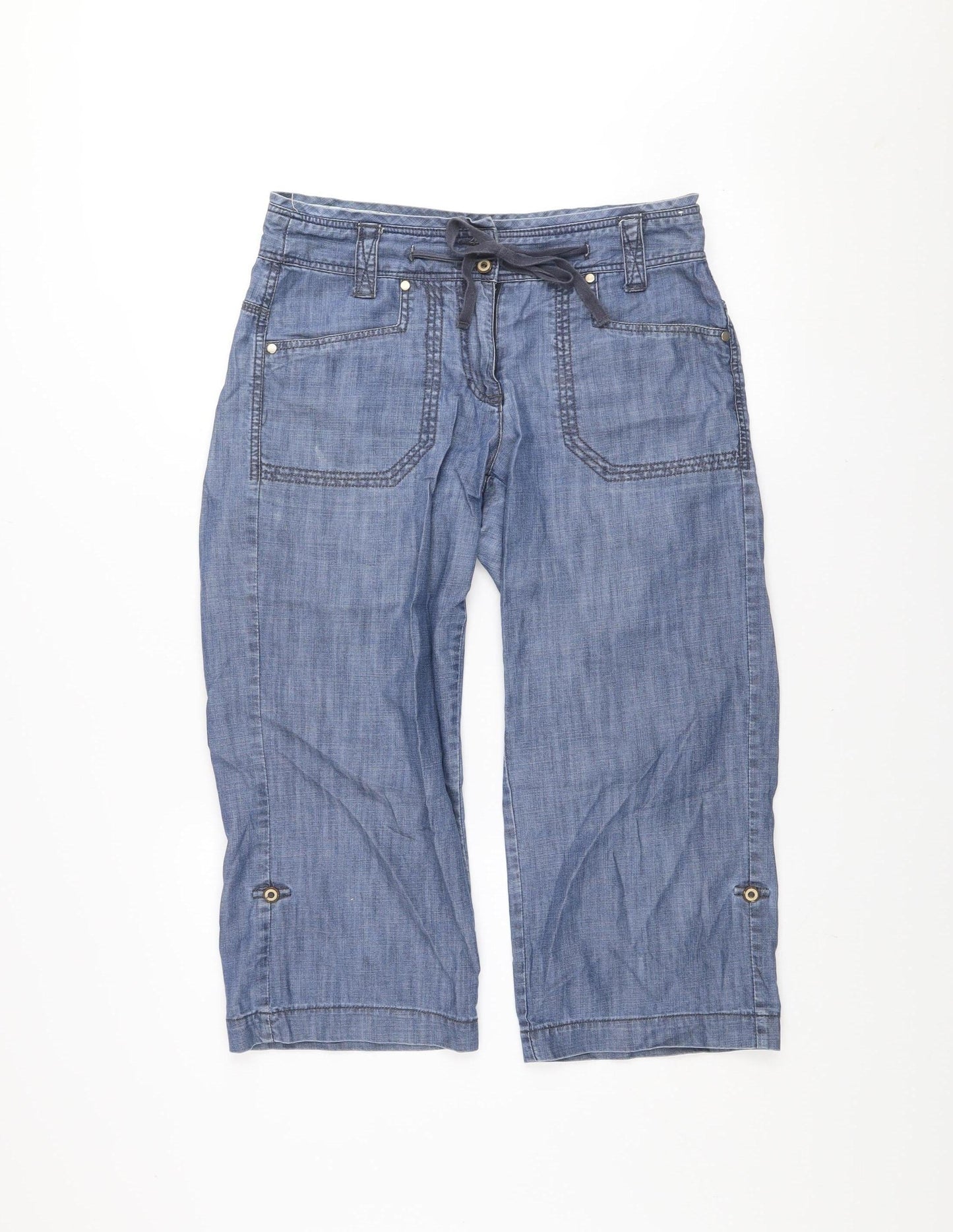 Denim Co Women’s Blue Cotton Lyocell Cargo Shorts Size 10