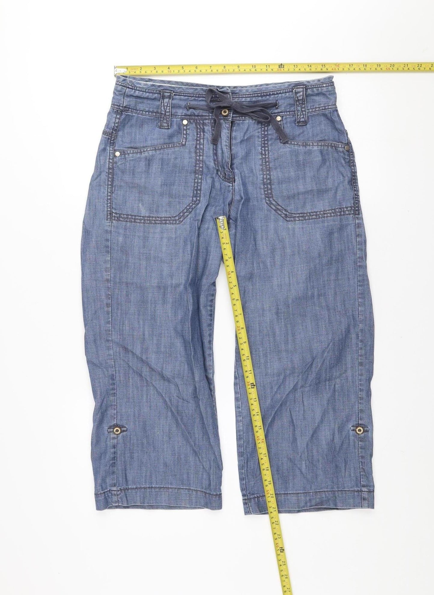 Denim Co Women’s Blue Cotton Lyocell Cargo Shorts Size 10