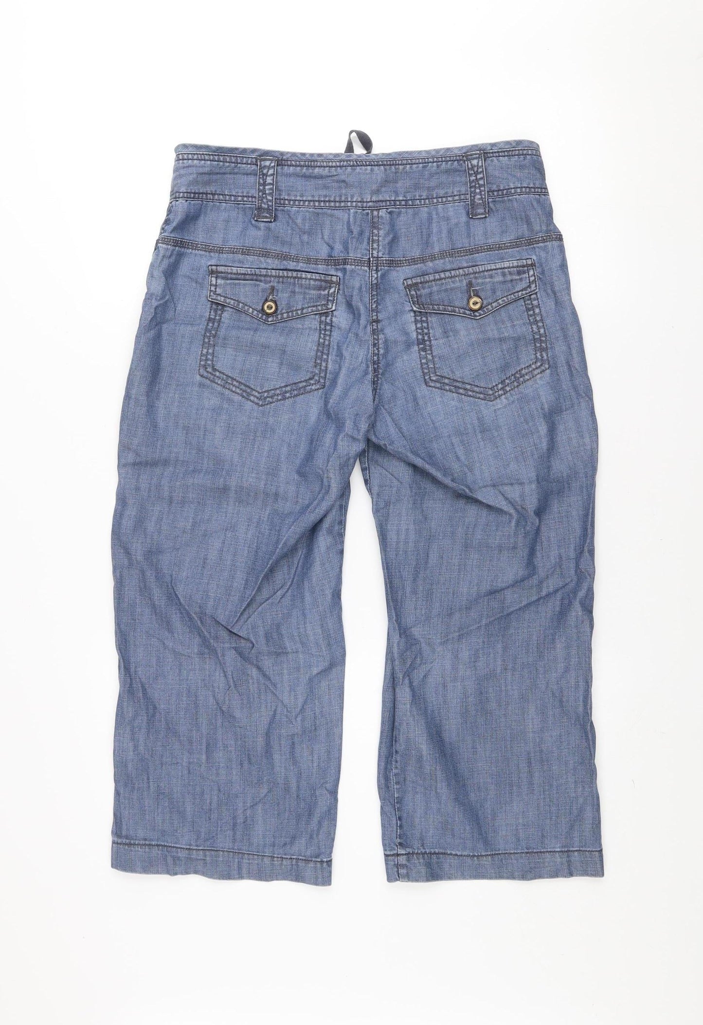 Denim Co Women’s Blue Cotton Lyocell Cargo Shorts Size 10