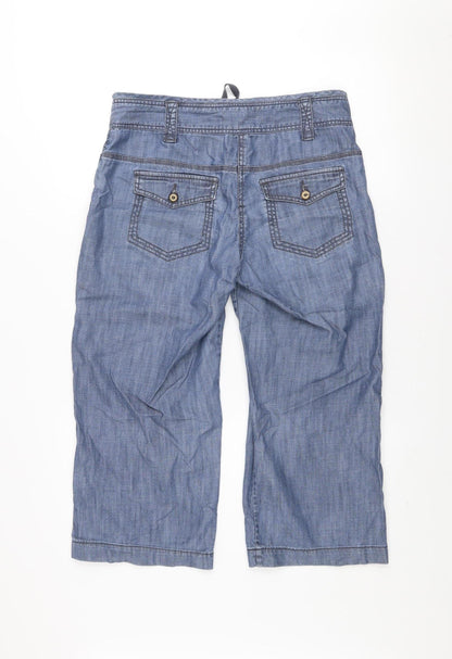 Denim Co Women’s Blue Cotton Lyocell Cargo Shorts Size 10