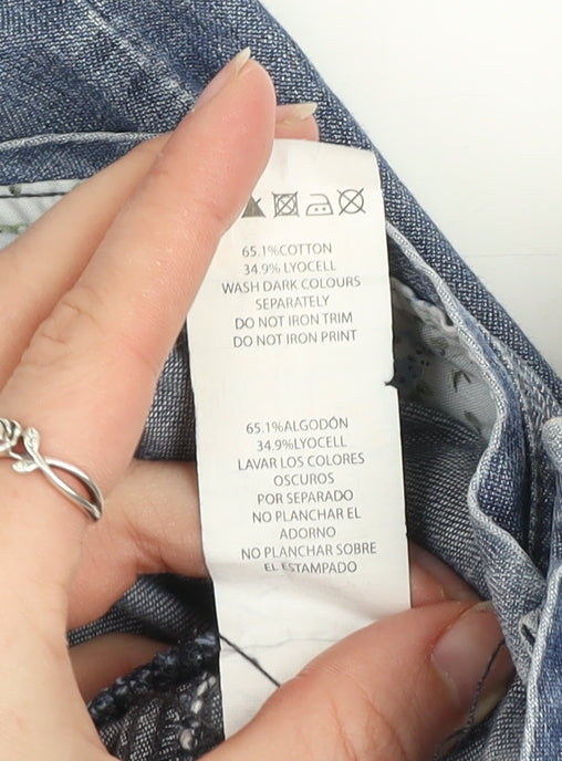 Denim Co Women’s Blue Cotton Lyocell Cargo Shorts Size 10