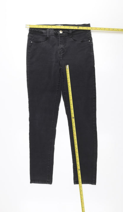 Dorothy Perkins Women’s Black Skinny Jeans Size 12 Mid Rise Stretch Denim