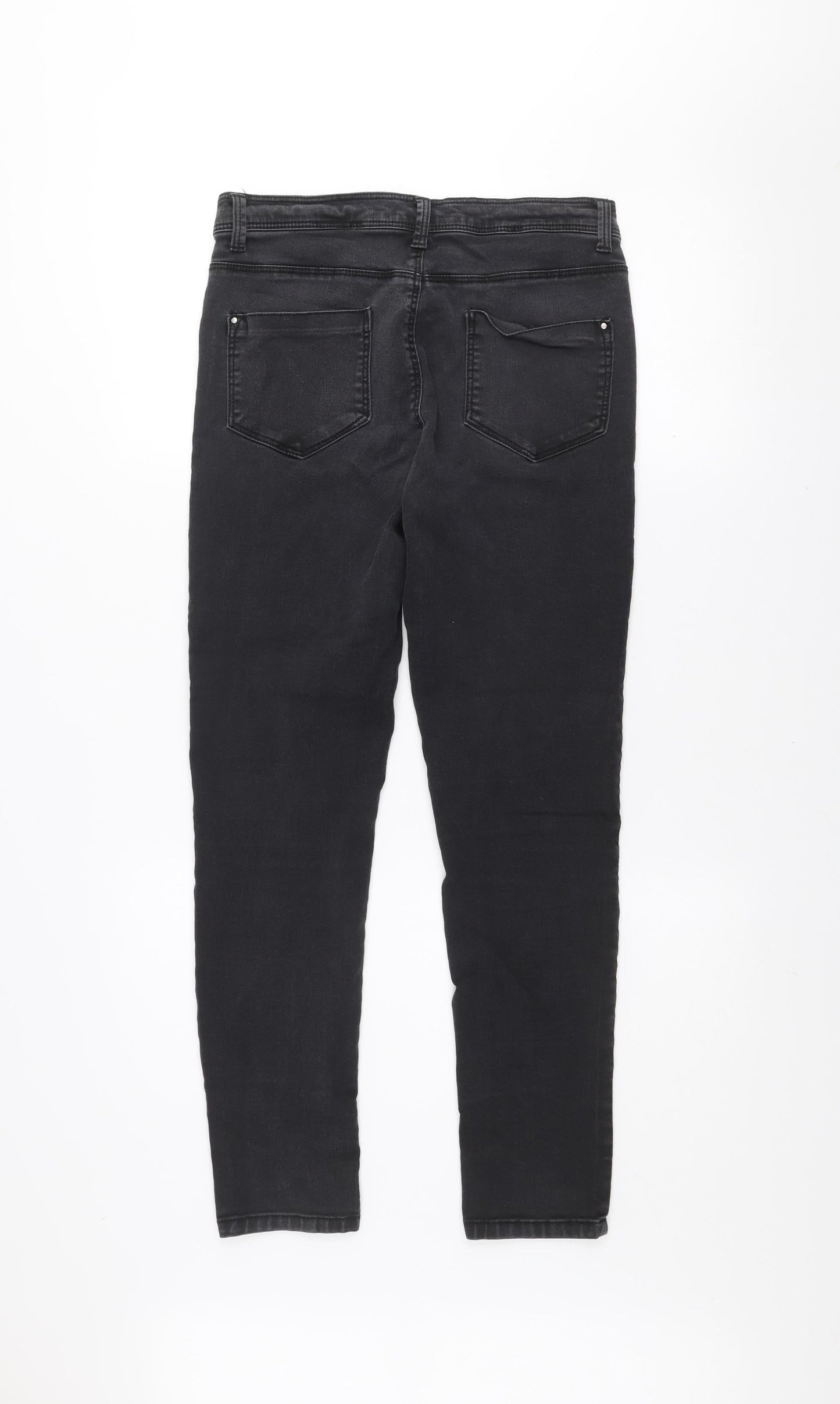 Dorothy Perkins Women’s Black Skinny Jeans Size 12 Mid Rise Stretch Denim