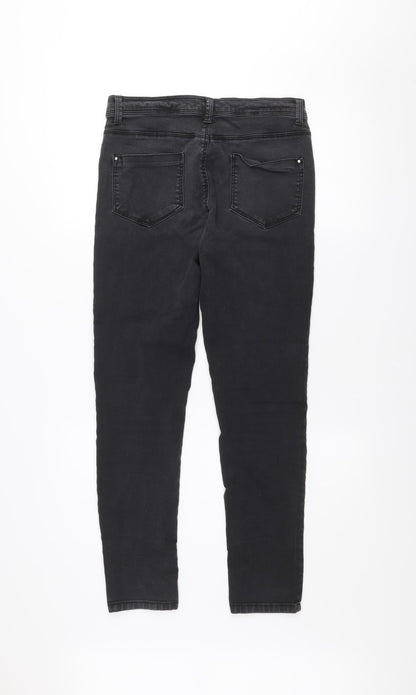 Dorothy Perkins Women’s Black Skinny Jeans Size 12 Mid Rise Stretch Denim