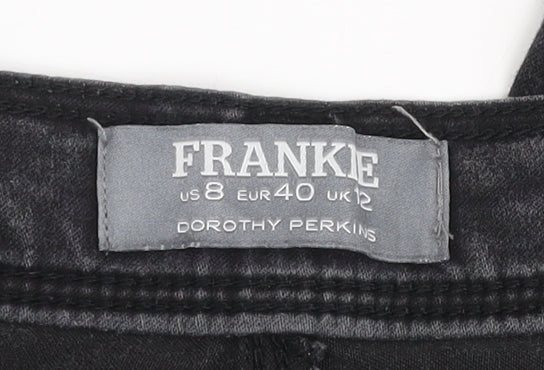Dorothy Perkins Women’s Black Skinny Jeans Size 12 Mid Rise Stretch Denim