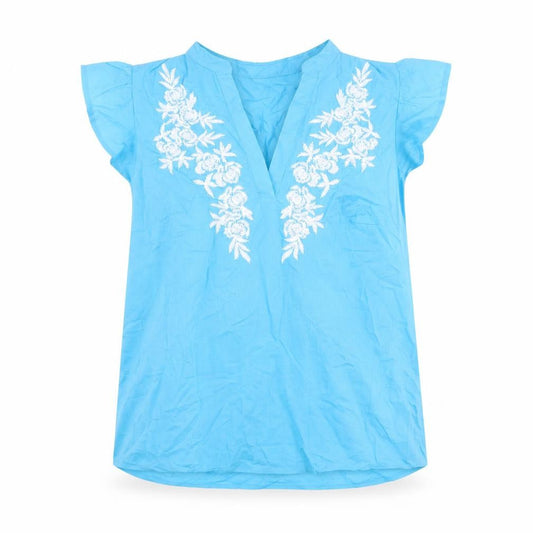 Womens UK Size S Dunnes Blue Tunic Blouse