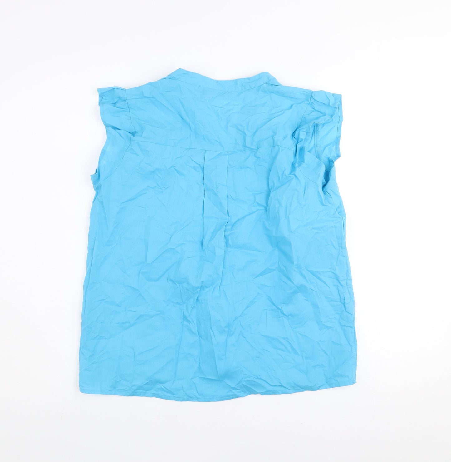 Dunnes Women’s Blue Embroidered Cotton Tunic Blouse Size S