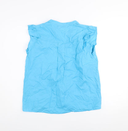 Dunnes Women’s Blue Embroidered Cotton Tunic Blouse Size S